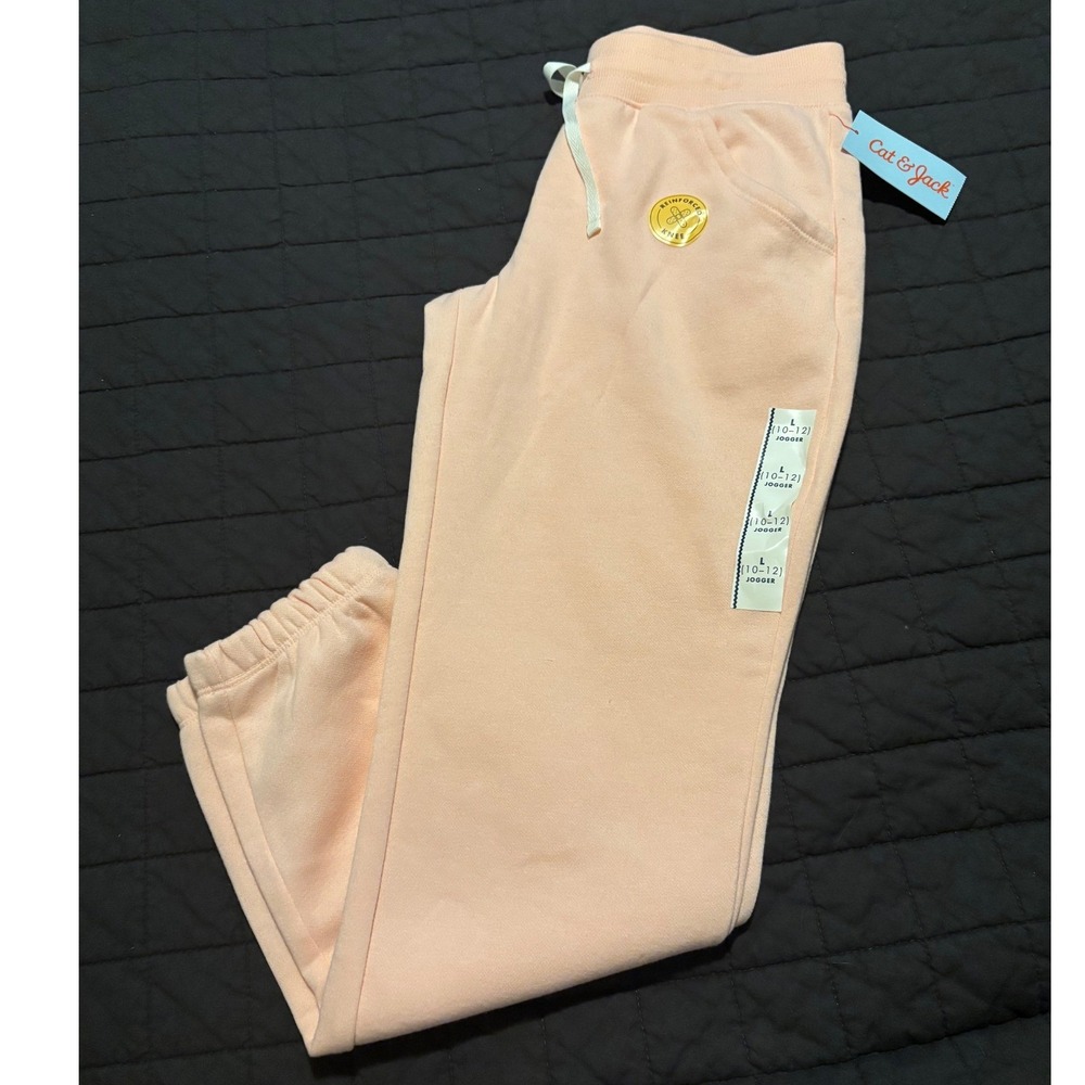 Cat &‎ Jack Pink Jogger Sweatpants Girls Size L (10/12) NWT Drawstring